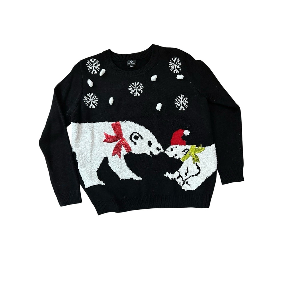 Curations navy holiday sweater sz L